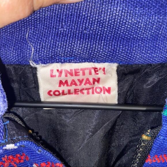 VNTG LYNETTES MAYAN COLLECTION 90s embroidered coat XL - Picture 5 of 6